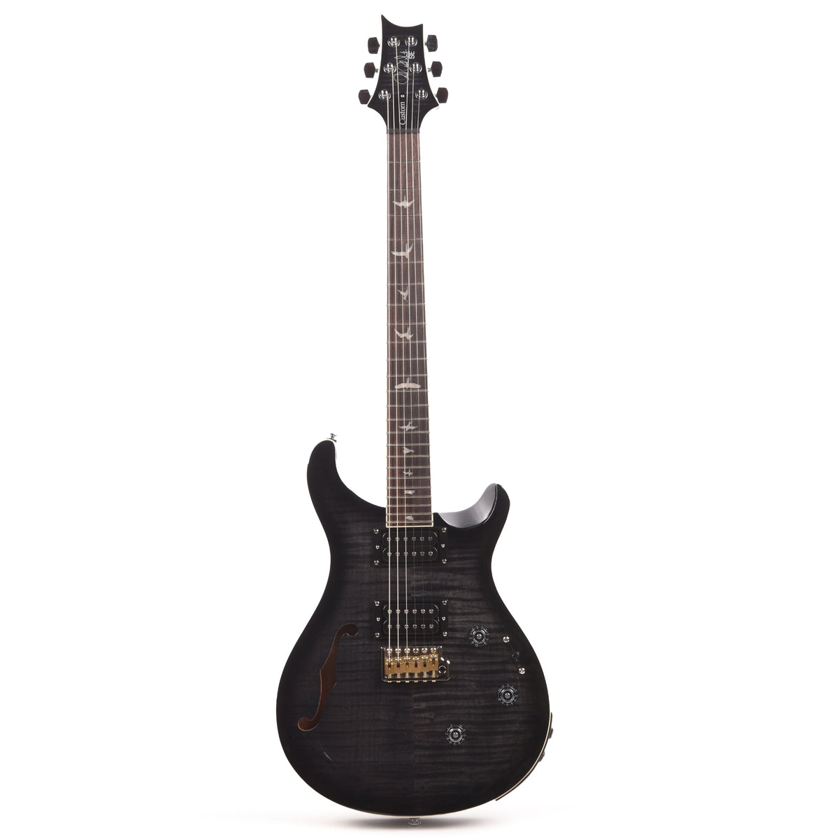 PRS SE Custom 24 Semi-Hollow Piezo Charcoal Burst - View 4 | MusicMarket