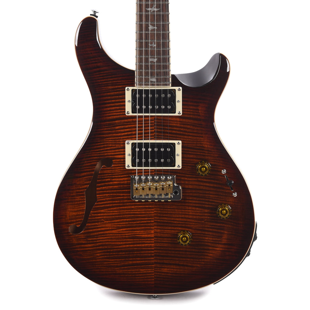 PRS SE Custom 24 Semi-Hollow Piezo Orange Tiger Smokeburst - MusicMarket