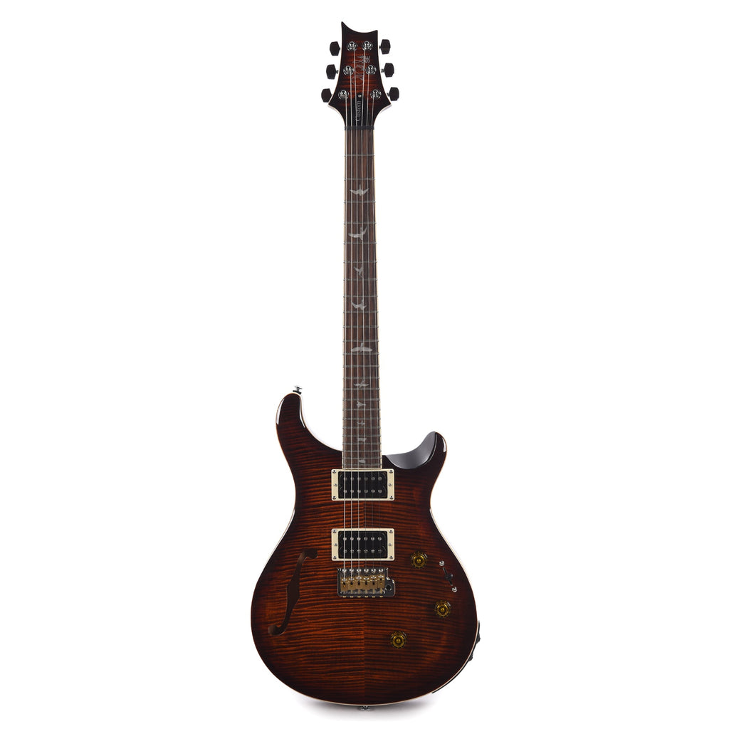 PRS SE Custom 24 Semi-Hollow Piezo Orange Tiger Smokeburst - View 4 | MusicMarket