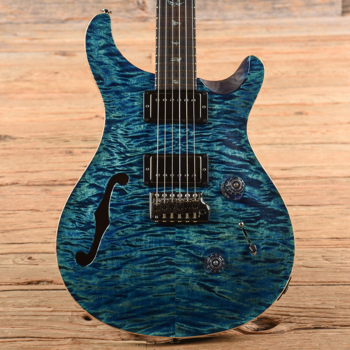 PRS Wood Library Custom 24 Semi-Hollow w/Brazilian Rosewood Fretboard Faded Blue Jean 2020 - MusicMarket