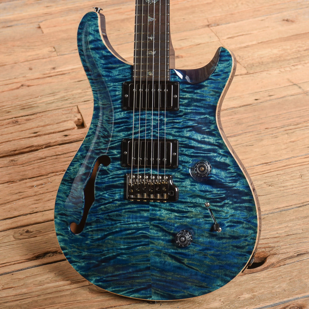 PRS Wood Library Custom 24 Semi-Hollow w/Brazilian Rosewood Fretboard Faded Blue Jean 2020 - View 2 | MusicMarket