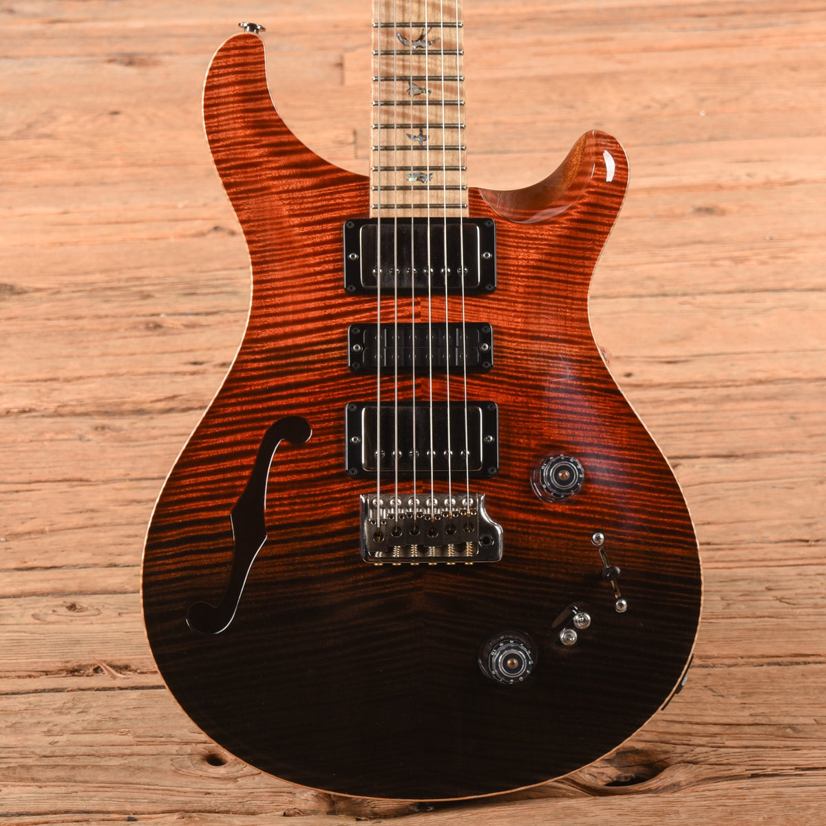 PRS Wood Library Special 22 Semi-Hollow Fire Red Black Fade 2020 - MusicMarket