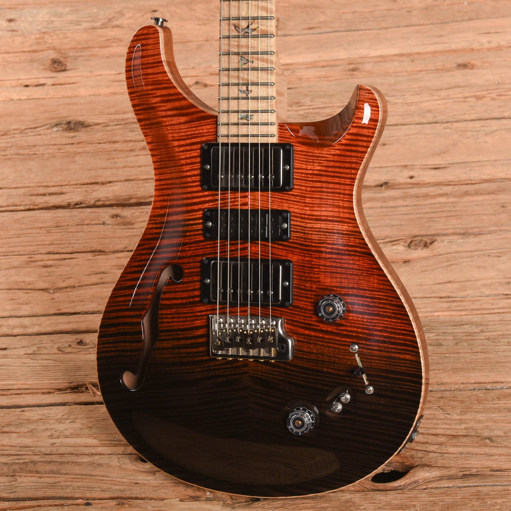 PRS Wood Library Special 22 Semi-Hollow Fire Red Black Fade 2020 - View 2 | MusicMarket