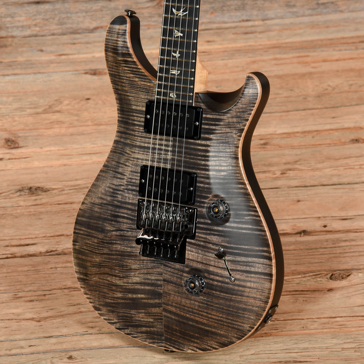 PRS Custom 24 FLoyd Wood Library 10-Top Satin Charcoal 2019 - View 2 | MusicMarket