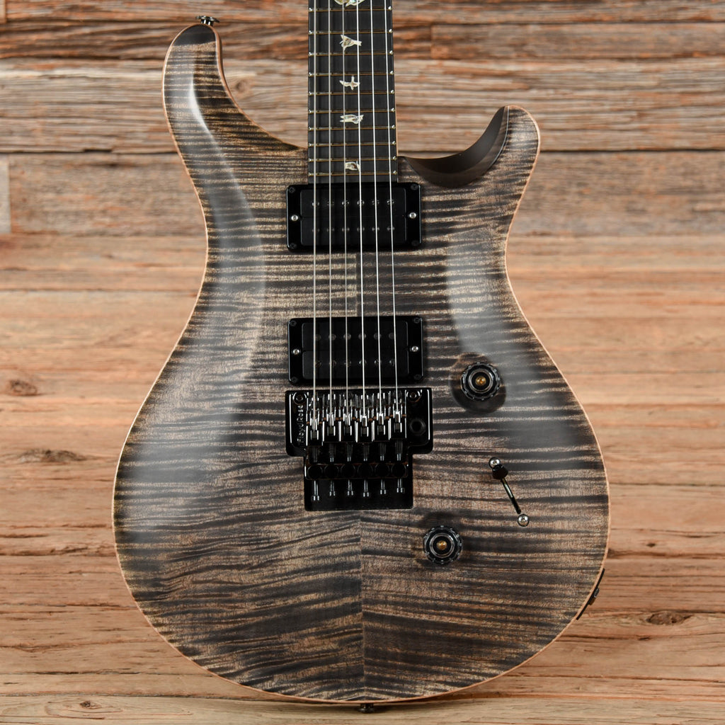 PRS Custom 24 FLoyd Wood Library 10-Top Satin Charcoal 2019 - MusicMarket