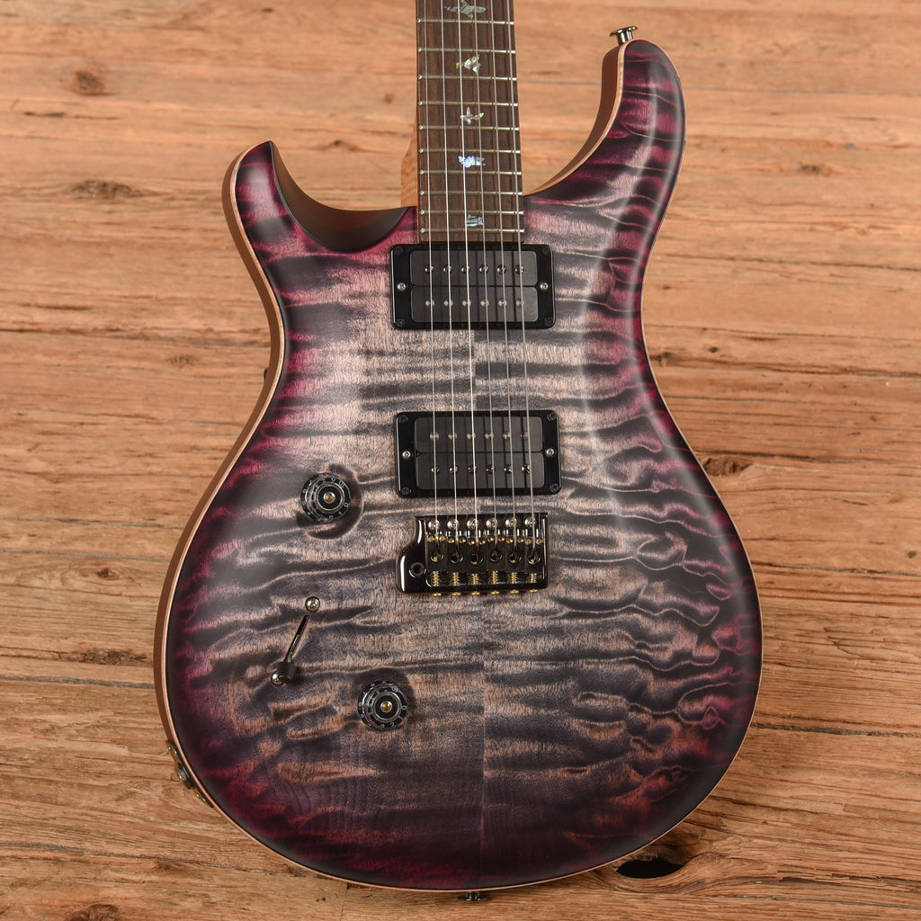 PRS Wood Library Custom 24 10-Top Satin w/Brazilian Rosewood Fretboard Purple Burst 2023 LEFTY - View 2 | MusicMarket