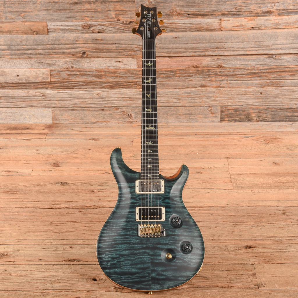 PRS Wood Library Custom 24 Fatback 10-Top Slate Blue Satin 2016 - View 4 | MusicMarket