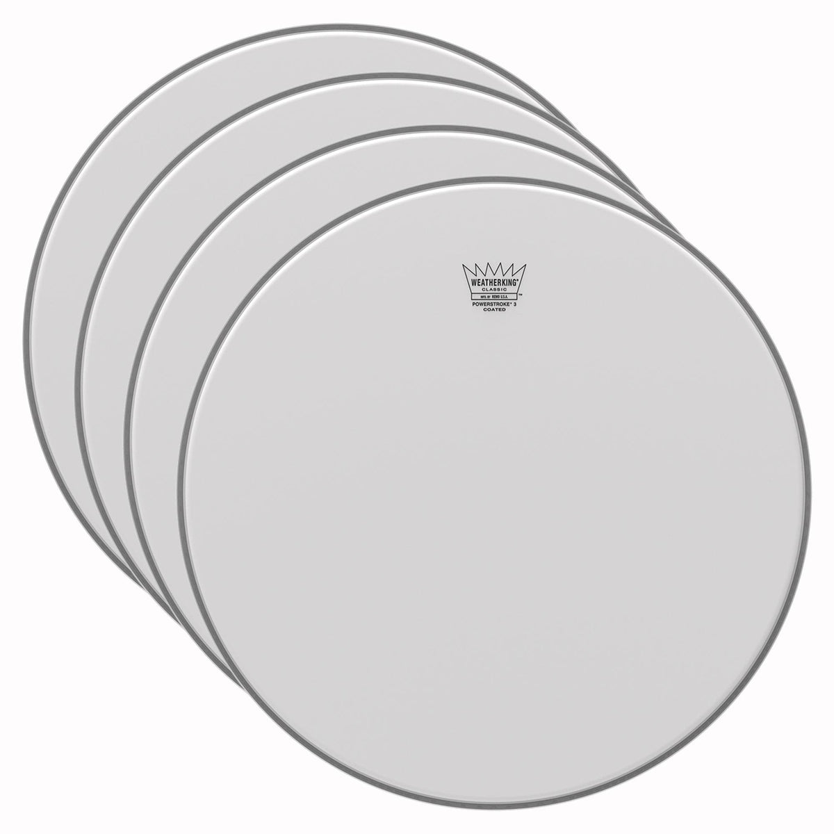 Remo 18" Powerstroke P3 Classic Coated Bass Drumhead w/No Stripe (4 Pack Bundle) - MusicMarket