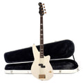 Reverend Meshell Ndegeocello Fellowship Bass Guitar Pearl White and Teardrop Two Tone Case Bundle - MusicMarket