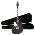 Reverend Airwave 12 Midnight Black LEFTY Hardshell Case Bundle - MusicMarket