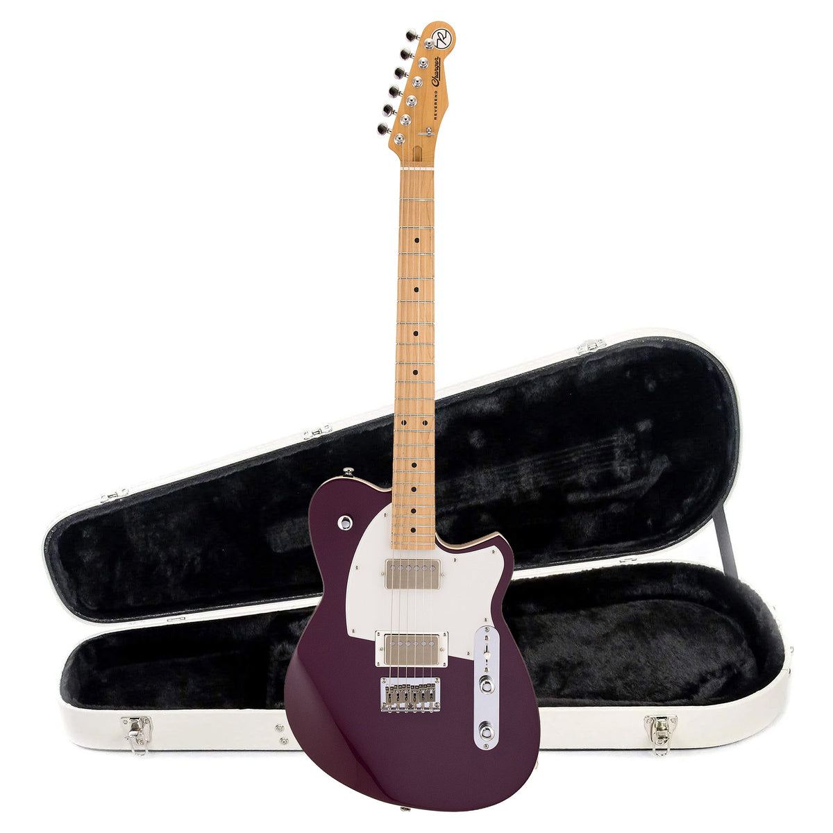Reverend Charger HH Electric Guitar Purple Punch and Teardrop Two Tone Case Bundle - MusicMarket