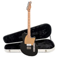 Reverend Charger JR Electric Guitar Midnight Black and Teardrop Two Tone Case Bundle - MusicMarket
