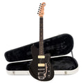 Reverend Jetstream 290 w/ Bigsby Electric Guitar Midnight Black and Teardrop Two Tone Case Bundle - MusicMarket