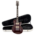 Reverend Roundhouse Air HH Electric Guitar Metallic Bordeaux and Teardrop Two Tone Case Bundle - MusicMarket
