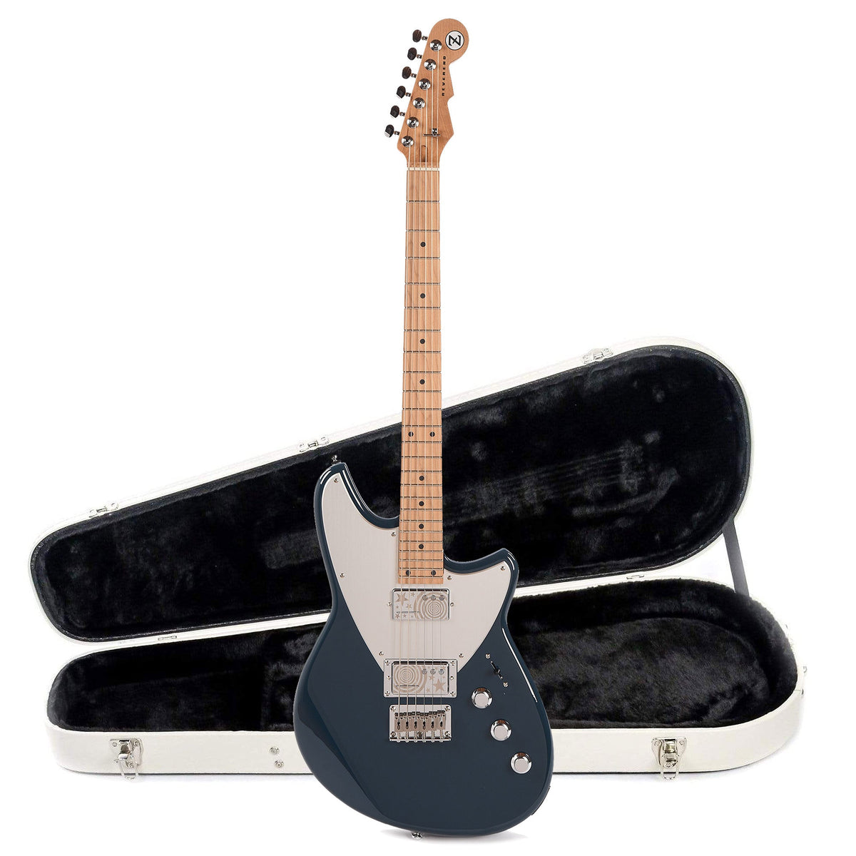 Reverend Billy Corgan Drop Z Gloss High Tide Blue Hardshell Case Bundle - MusicMarket
