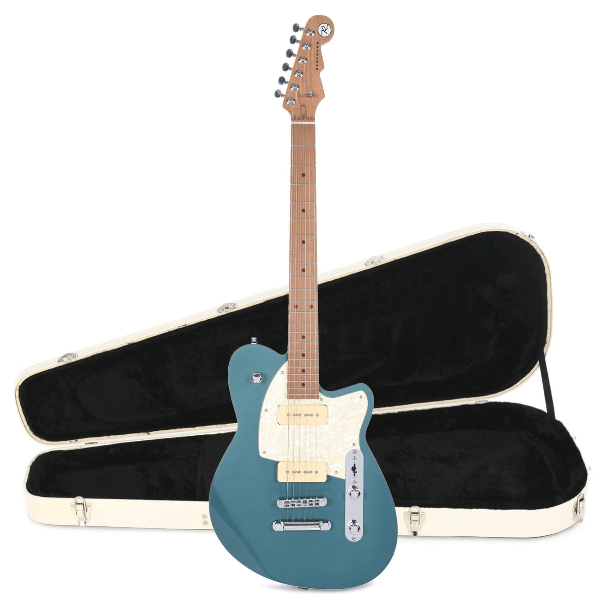Reverend Charger 290 Deep Sea Blue Hardshell Case Bundle - MusicMarket