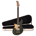 Reverend Descent RA Baritone Army Green LEFTY Hardshell Case Bundle - MusicMarket