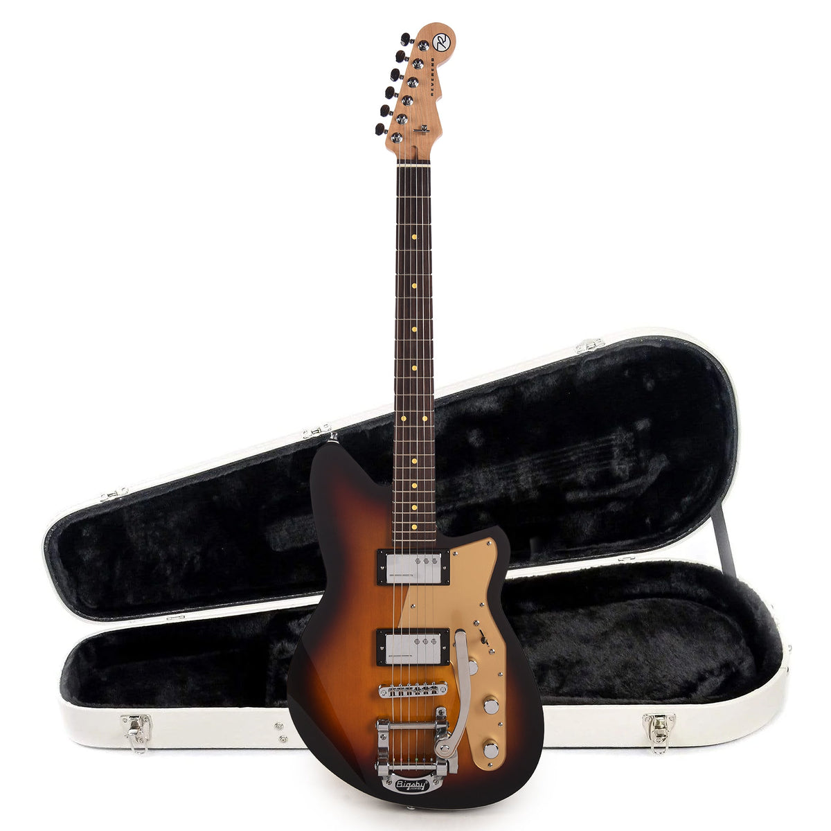 Reverend Jetstream HC w/Bigsby 3-Tone Burst Hardshell Case Bundle - MusicMarket