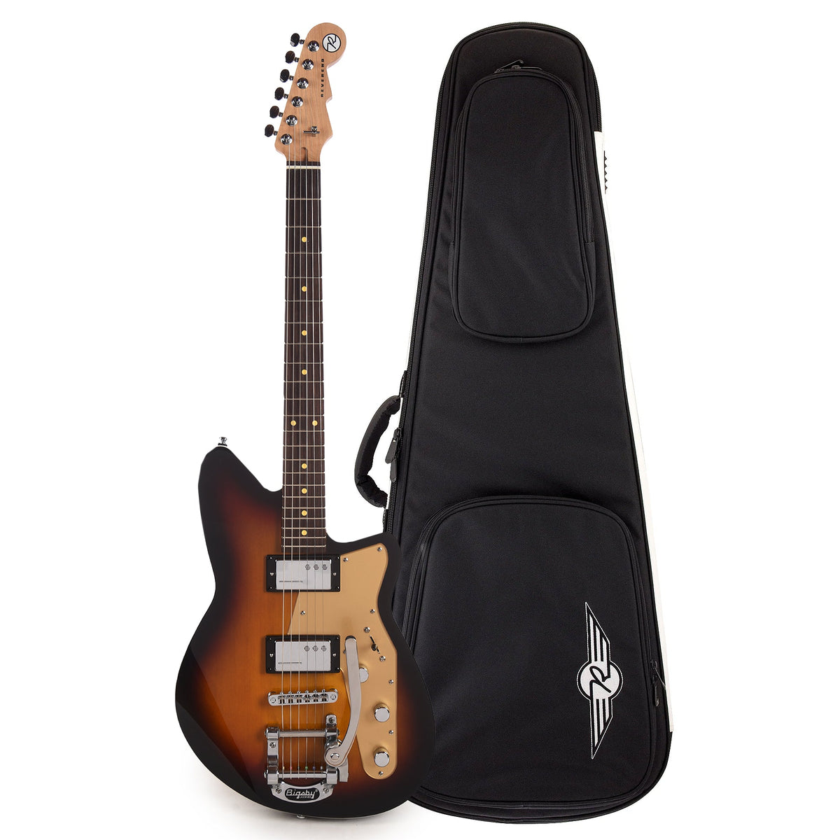 Reverend Jetstream HC w/Bigsby 3-Tone Burst Soft Case Bundle - MusicMarket