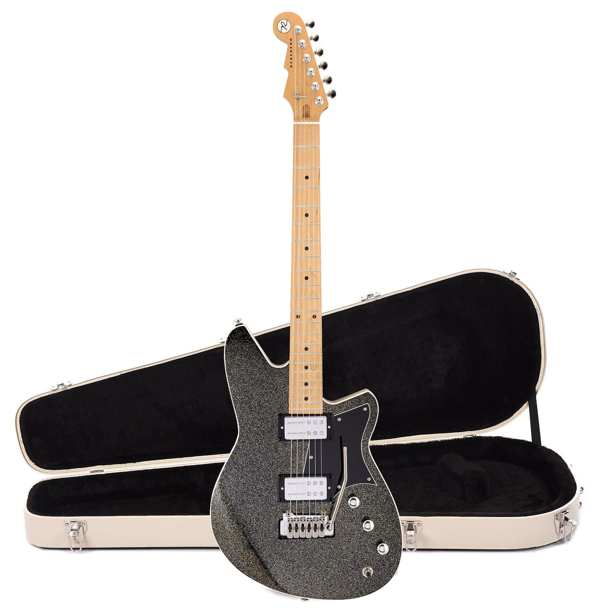 Reverend Tommy Koffin Signature Black Sparkle Hardshell Case Bundle - MusicMarket