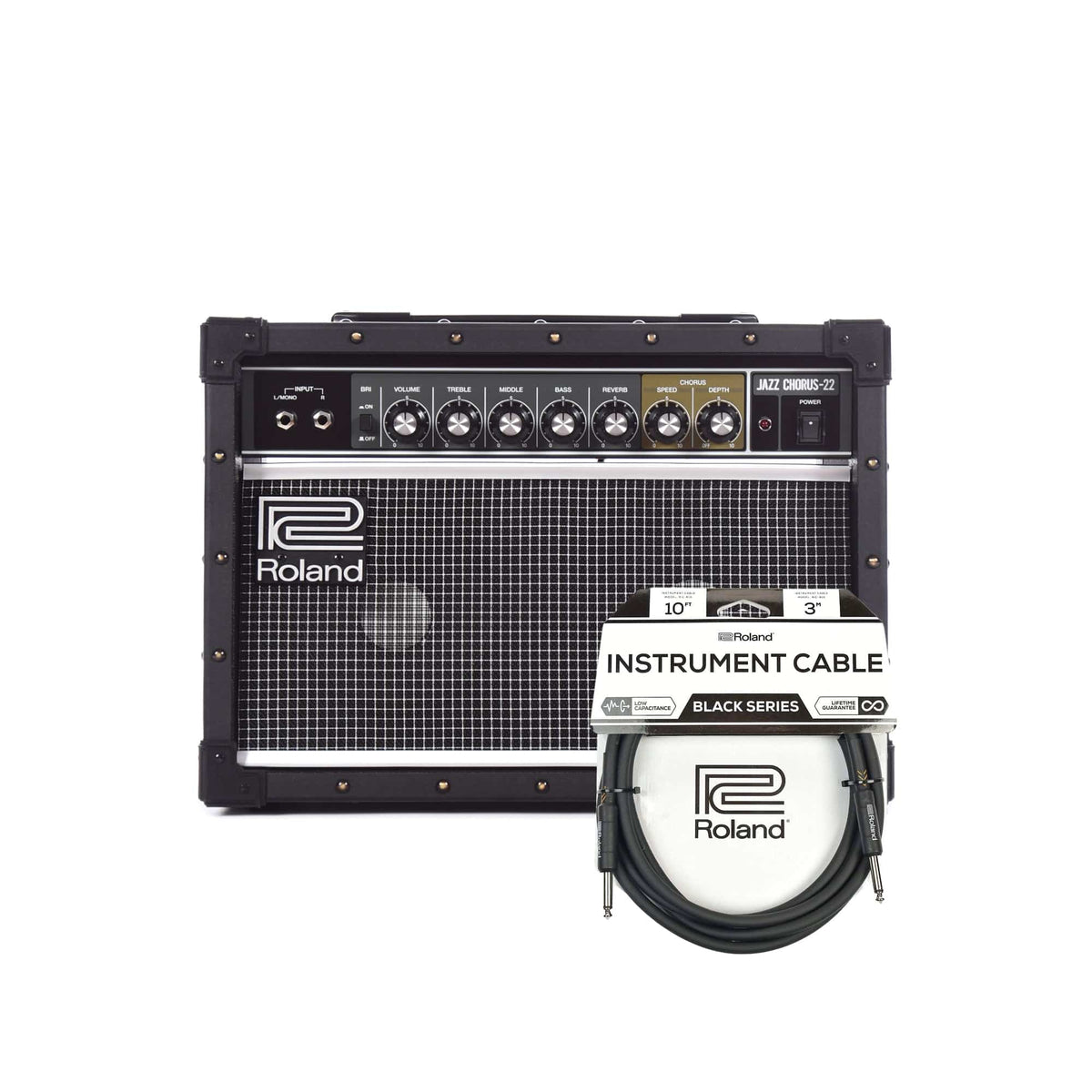 Roland JC-22 30W 2x6.5" Guitar Amplifier and (1) Cable Bundle - MusicMarket