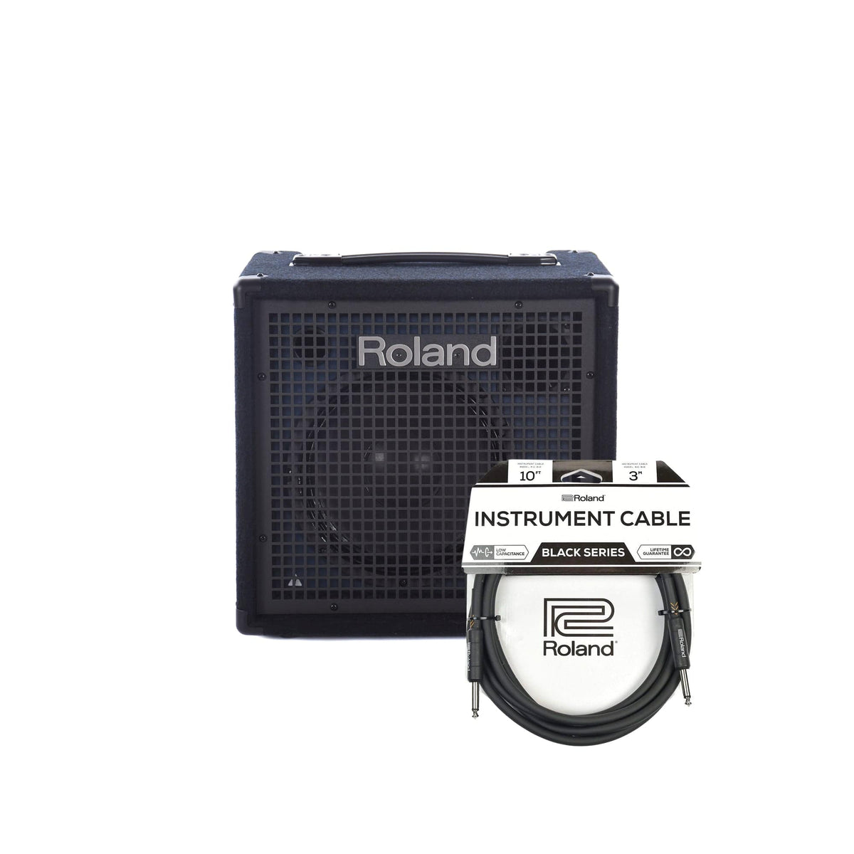 Roland KC-80 3-Channel Mixing Keyboard Amplifier 50W and (1) Cable Bundle - MusicMarket