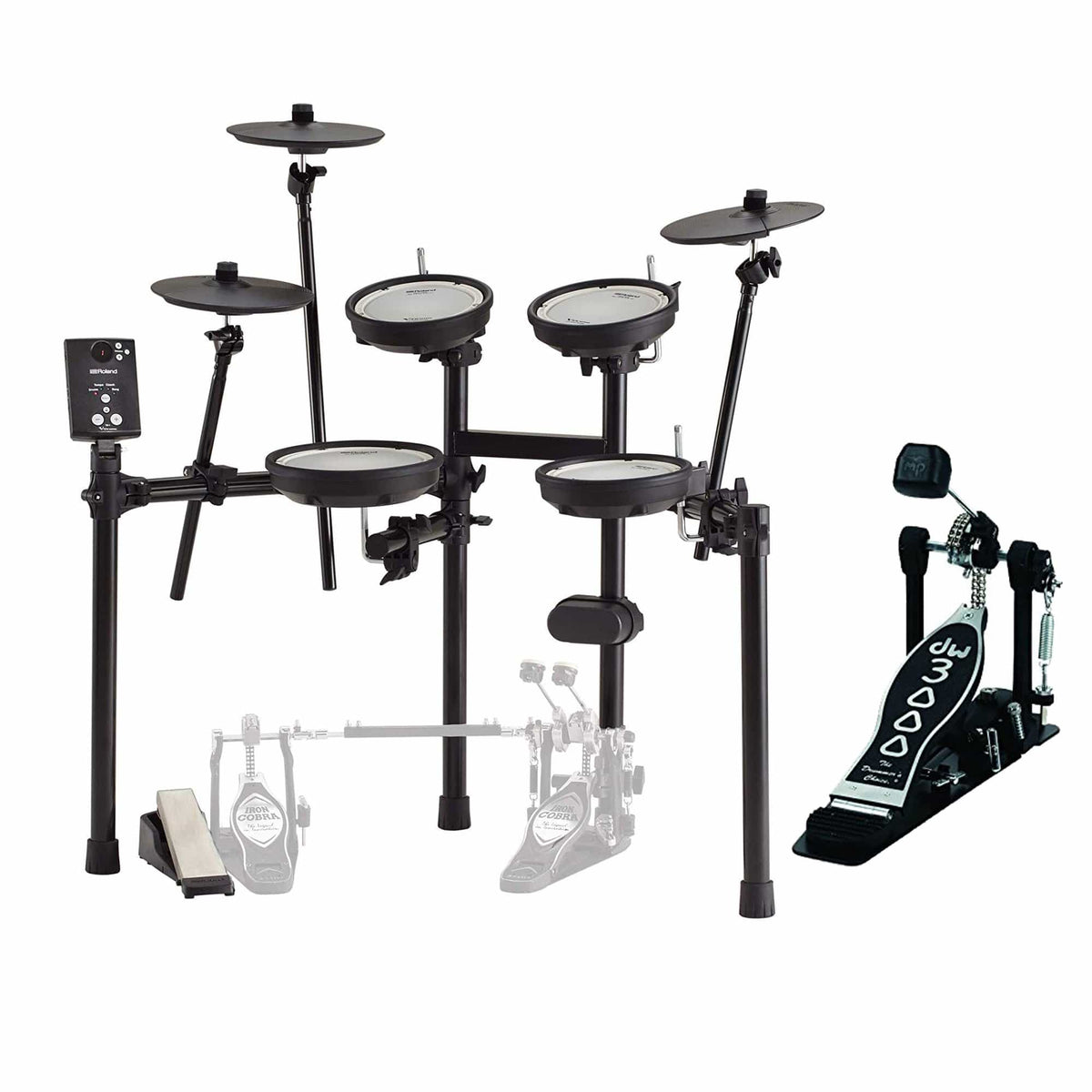 Roland TD-1DMK V-Drums Electronic Drum Set Bundle w/Bass Drum Pedal & Throne - MusicMarket