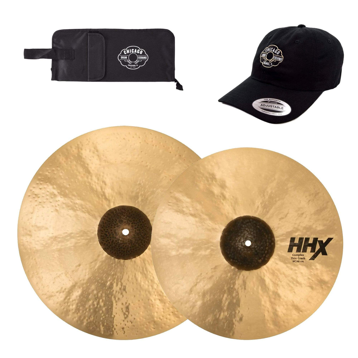 Sabian 18/20" HHX Complex Thin Crash Cymbal Set w/CDE Logo Hat & Stick Bag - MusicMarket