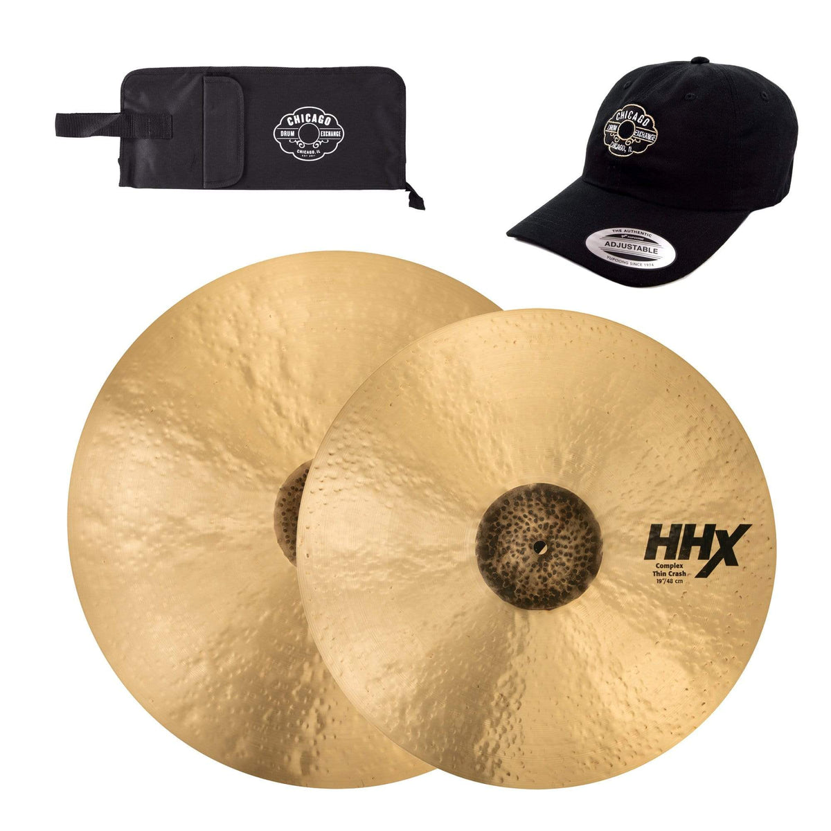 Sabian 19/22" HHX Complex Thin Crash Cymbal Set w/CDE Logo Hat & Stick Bag - MusicMarket