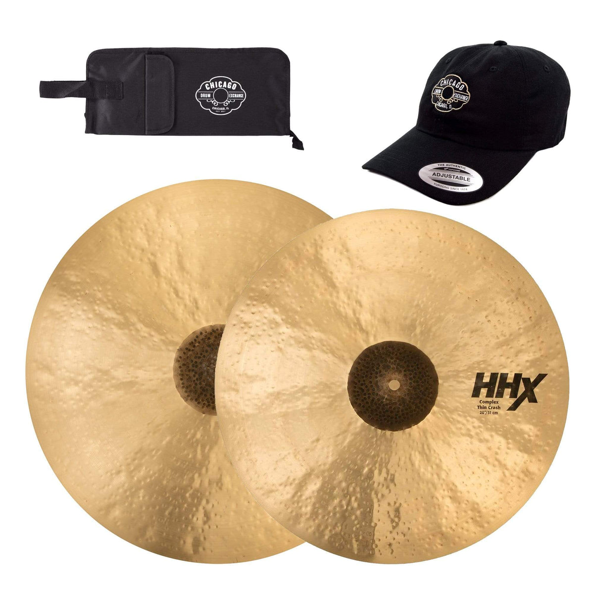 Sabian 20/22" HHX Complex Thin Crash Cymbal Set w/CDE Logo Hat & Stick Bag - MusicMarket