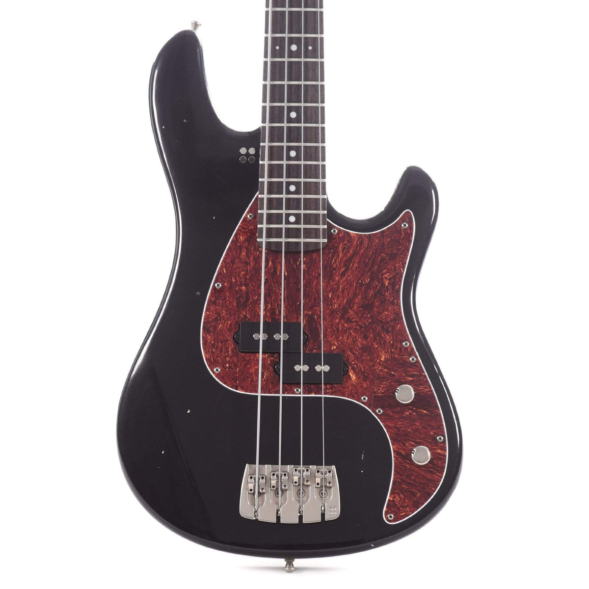 Sandberg Lionel Short Scale Bass Soft-Aged Black w/Tortoise Pickguard - MusicMarket
