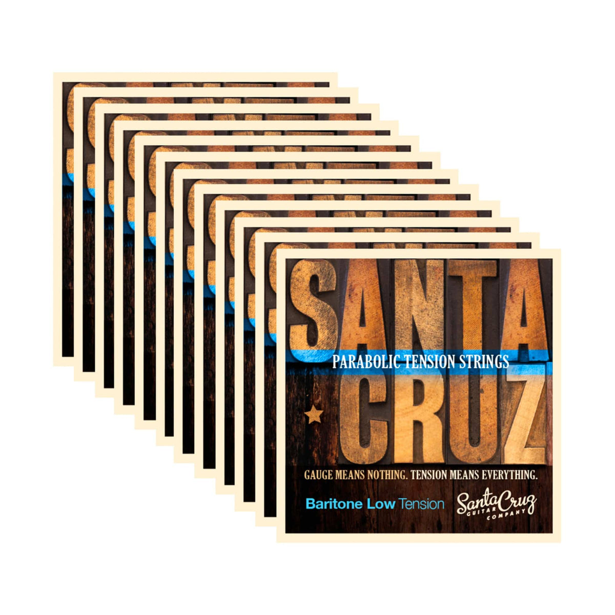 Santa Cruz Parabolic Tension Baritone Acoustic Guitar Strings Low Tension 12 Pack Bundle - MusicMarket
