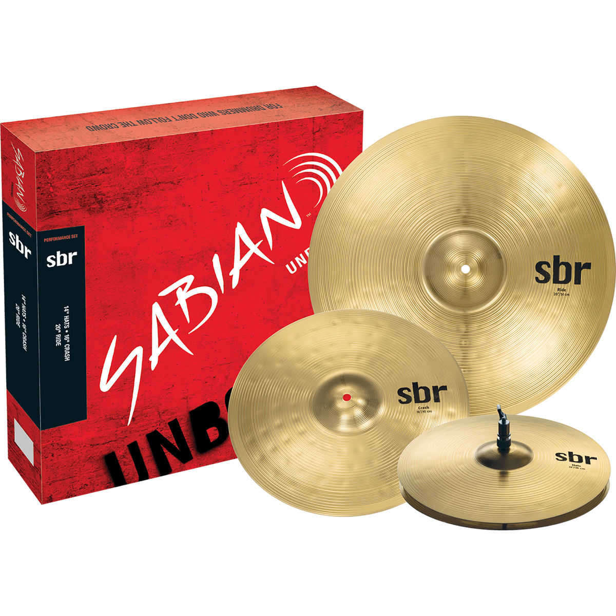 Sabian SBR Performance Set 14” Hat, 16” Crash, 20” Ride Cymbals - MusicMarket