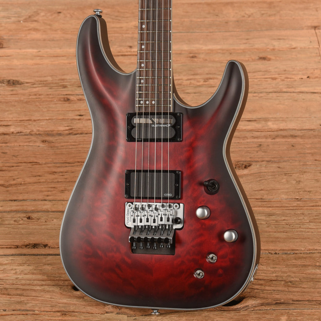 Schecter C-1 Platinum FR S Sustainiac Crimson Red Burst Satin 2024 - View 2 | MusicMarket