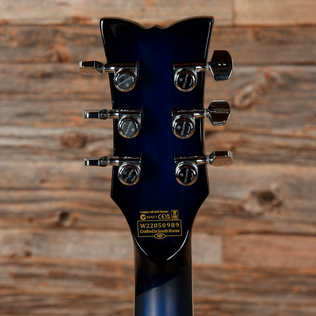 Schecter Solo-II Supreme See Thru Blue Burst 2022 - View 7 | MusicMarket