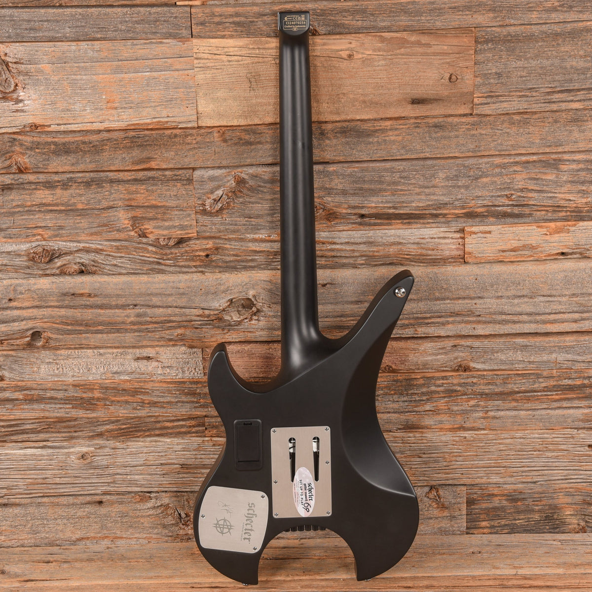 Schecter Synyster Gates Custom-6 TR-S Headless Electric Guitar Satin Black - View 5 | MusicMarket
