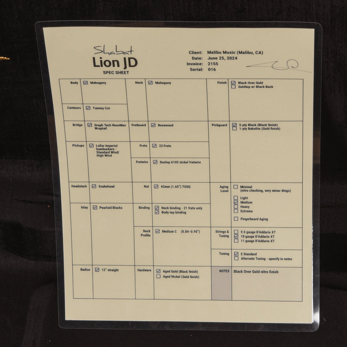 Shabat Lion JD Aged Black 2024 - View 10 | MusicMarket