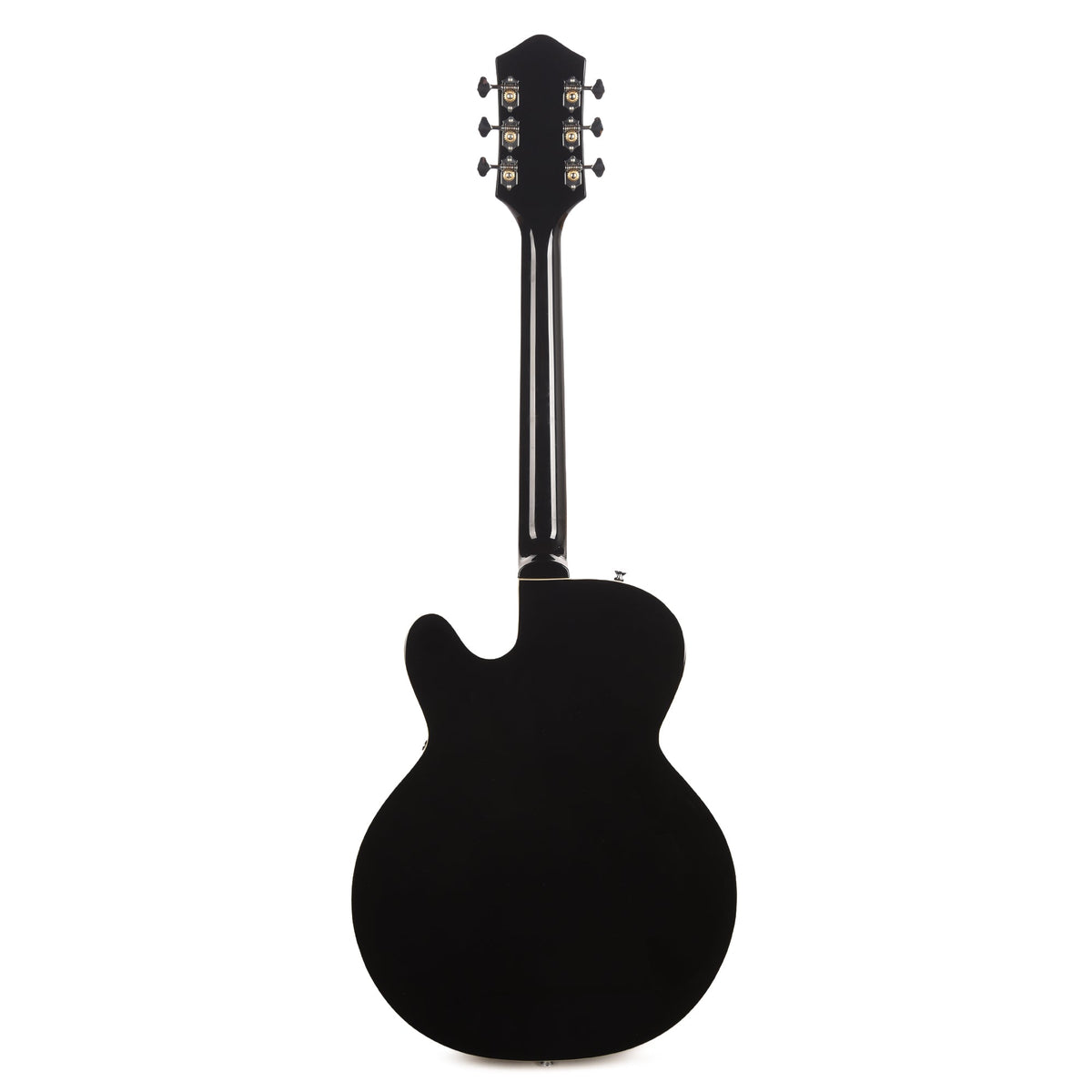 Silvertone 1446 TBK Single Cut Semi-Hollow Electric Guitar w/ Trapeze Tailpiece Gloss Black - View 5 | MusicMarket