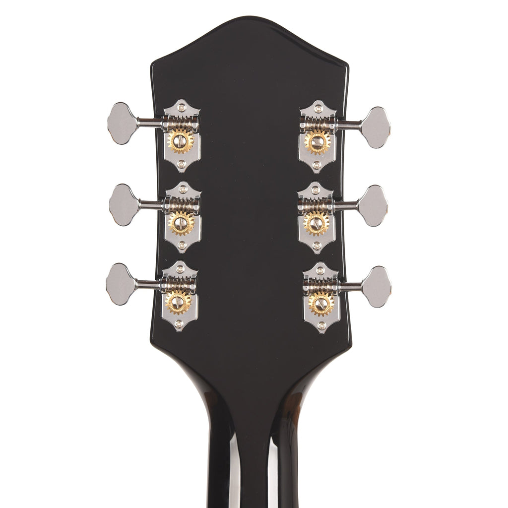 Silvertone 1446 TBK Single Cut Semi-Hollow Electric Guitar w/ Trapeze Tailpiece Gloss Black - View 7 | MusicMarket