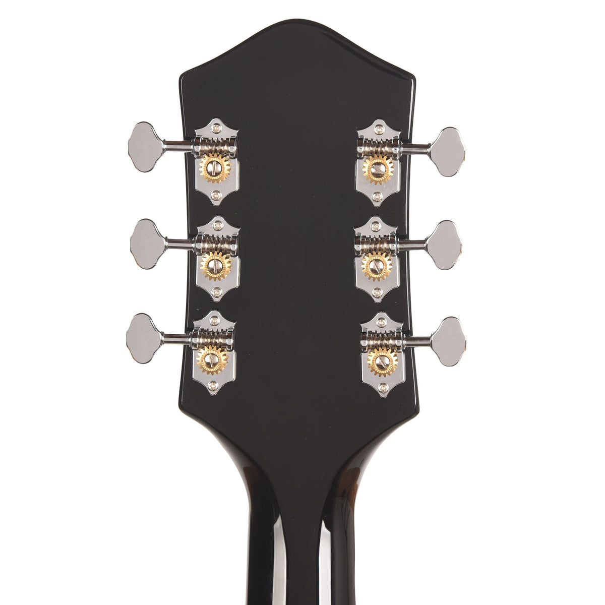 Silvertone 1446 TBK Single Cut Semi-Hollow Electric Guitar w/ Trapeze Tailpiece Gloss Black - View 7 | MusicMarket