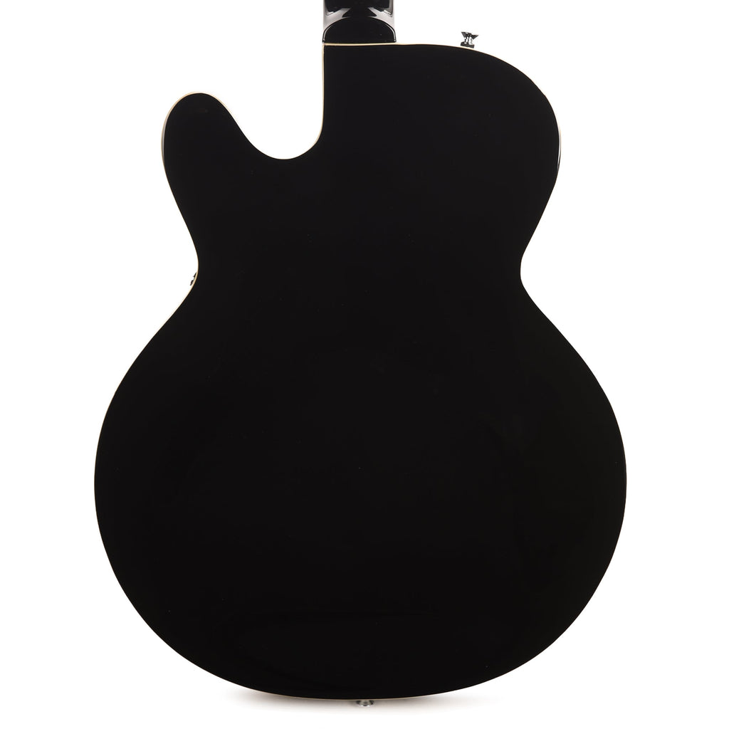 Silvertone 1446 TBK Single Cut Semi-Hollow Electric Guitar w/ Trapeze Tailpiece Gloss Black - View 3 | MusicMarket