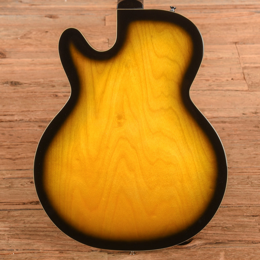 Silvertone 1446 TTSB Single Cut Semi-Hollow Electric Guitar w/ Trapeze Tailpiece Tobacco Sunburst - View 3 | MusicMarket