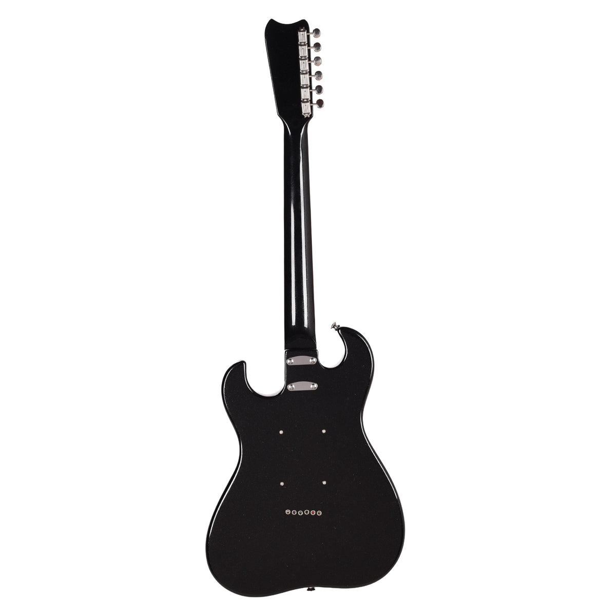 Silvertone 1449 BSF2 Offset Solid Body Electric Guitar Black Silver Flake - View 5 | MusicMarket