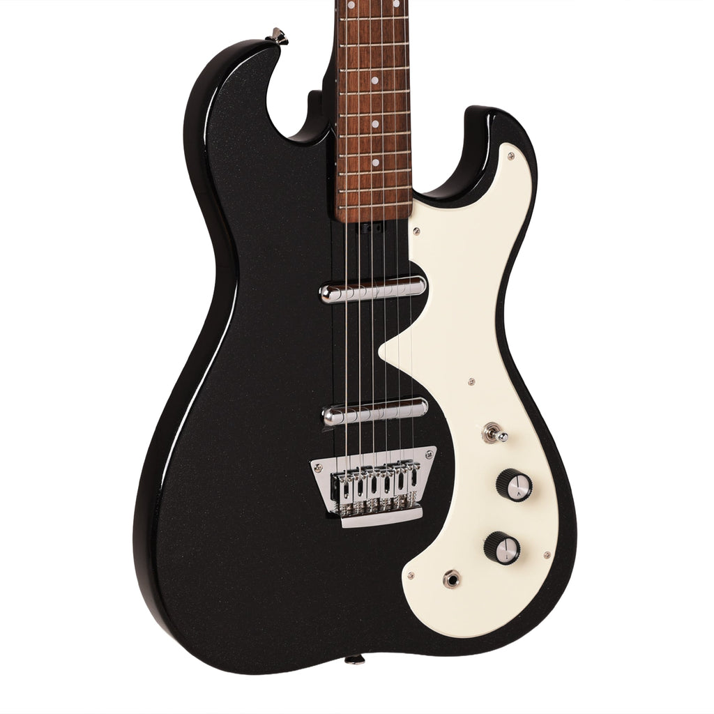 Silvertone 1449 BSF2 Offset Solid Body Electric Guitar Black Silver Flake - MusicMarket