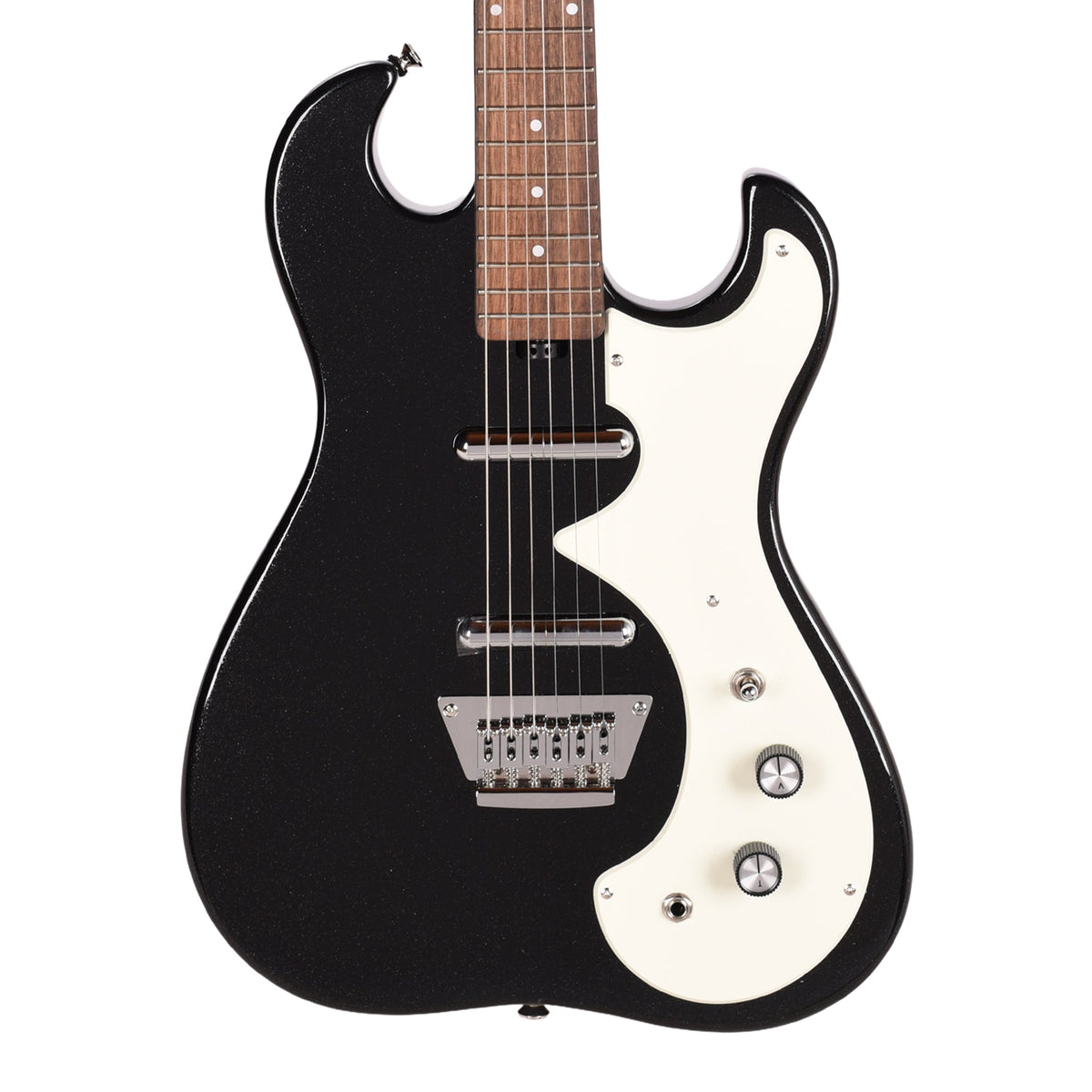Silvertone 1449 BSF2 Offset Solid Body Electric Guitar Black Silver Flake - View 2 | MusicMarket