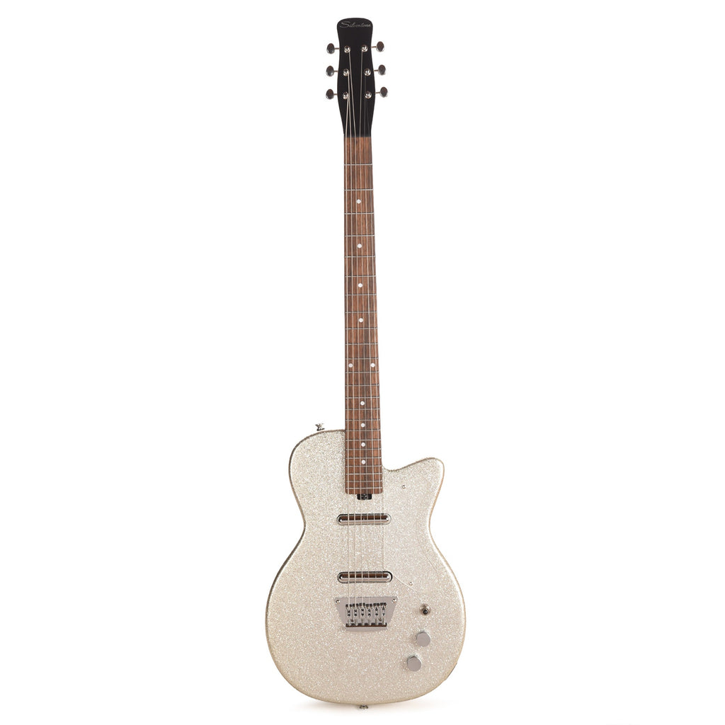 Silvertone 1373 Baritone Electric Guitar Heavy Silver Flake - View 4 | MusicMarket
