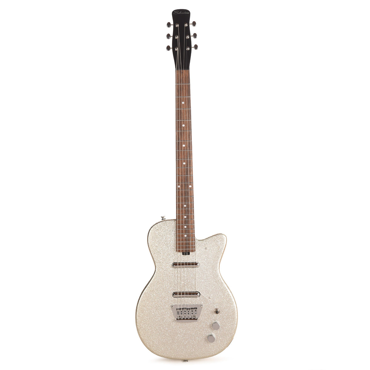 Silvertone 1373 Baritone Electric Guitar Heavy Silver Flake - View 4 | MusicMarket