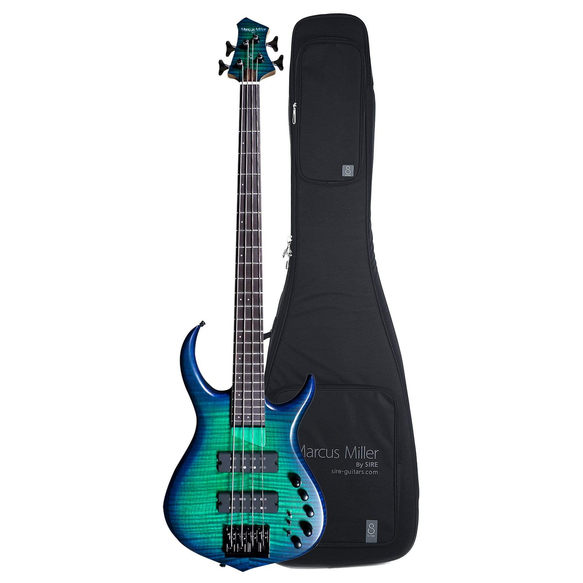 Sire Marcus Miller M7 Alder/Maple 4-String Transparent Blue (2nd Gen) and Sire Gig Bag Bundle - MusicMarket
