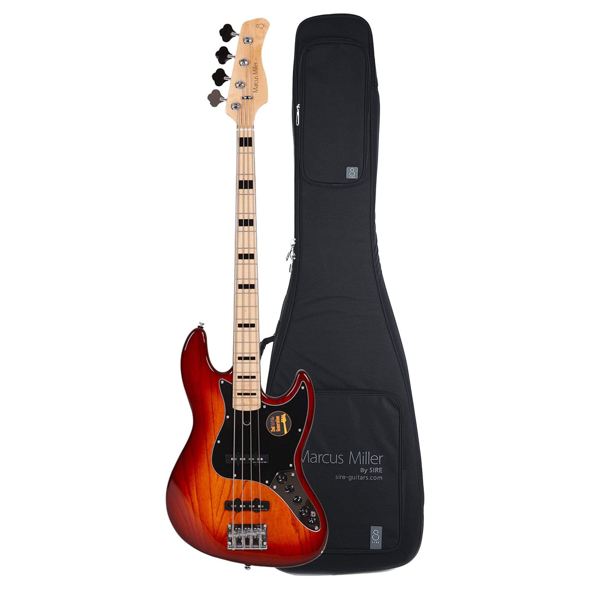 Sire Marcus Miller V7 Vintage Swamp Ash 4-String Tobacco Sunburst (2nd Gen) and Sire Gig Bag Bundle - MusicMarket
