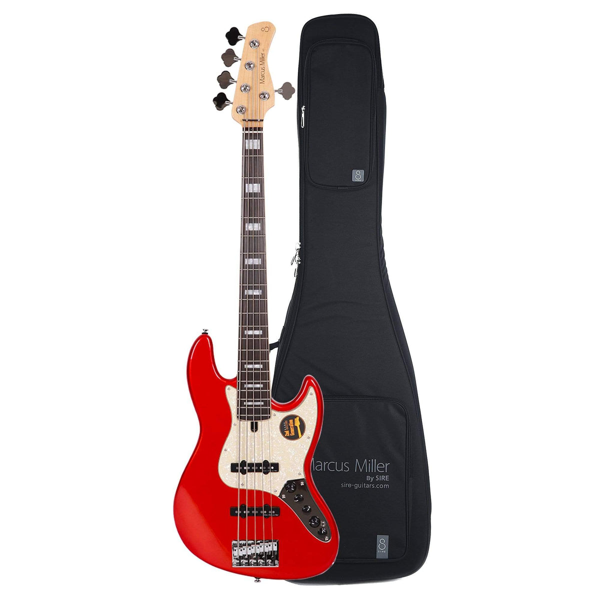 Sire Marcus Miller V7 Alder 5-String Bright Metallic Red (2nd Gen) and Sire Gig Bag Bundle - MusicMarket